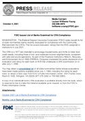 FDIC Issues List of Banks Examined for CRA Compliance