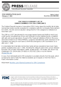 FDIC Issues February List of Banks Examined for CRA Compliance