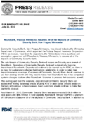 Roundbank Waseca Minnesota Assumes All of the Deposits of Community Security Bank New Prague Minnesota