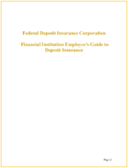Financial Institution Employees Guide to Deposit Insurance 2016 Edition