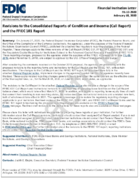 Revisions to the Consolidated Reports of Condition and Income Call Report and the FFIEC 101 Report