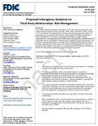 Proposed Interagency Guidance on ThirdParty Relationships Risk Management