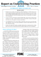 Report on Underwriting Practices  October 1997 to March 1998