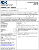 RiskBased Capital Standards Final Rule on Advanced Capital Adequacy FrameworkBasel II Establishment of a RiskBased Capital Floor