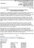 Joint ReleaseAgencies Publish Final Rules and Guidelines to Promote Accurate Reports About Consumers