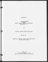Financial Services Reform Legislation FDIC view
