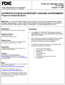 Authentication in an Internet Banking Environment Frequently Asked Questions
