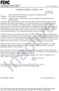 FOREIGN ASSETS CONTROL ACT Cuban Asset Control Regulations