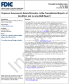 Revisions to the Consolidated Reports of Condition and Income Call Report